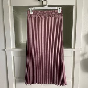 Mauve Pink Pleated Midi Skirt